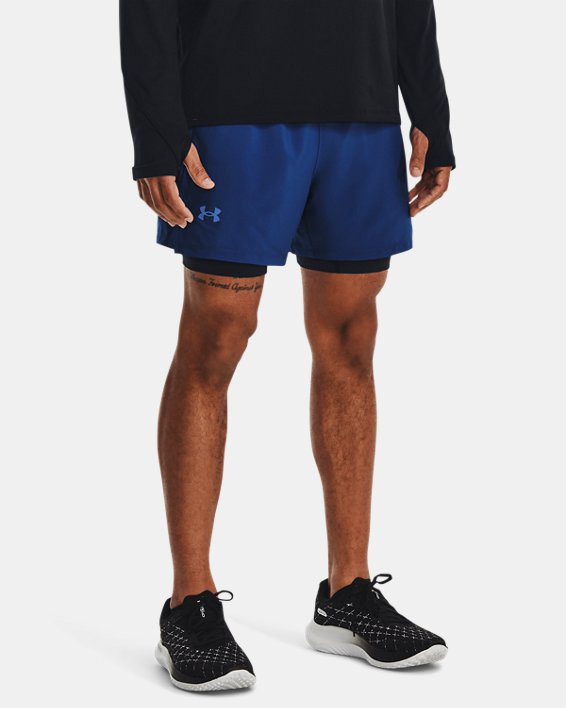 Men's UA Launch Elite 2-in-1 5'' Shorts in Blue image number 0